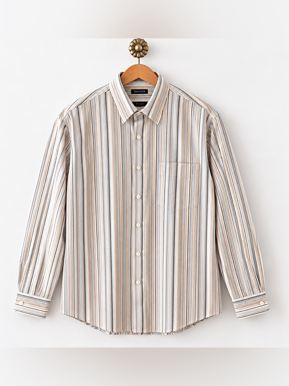 Van Heusen Men’s Striped Long Sleeve Button Down Dress Shirt